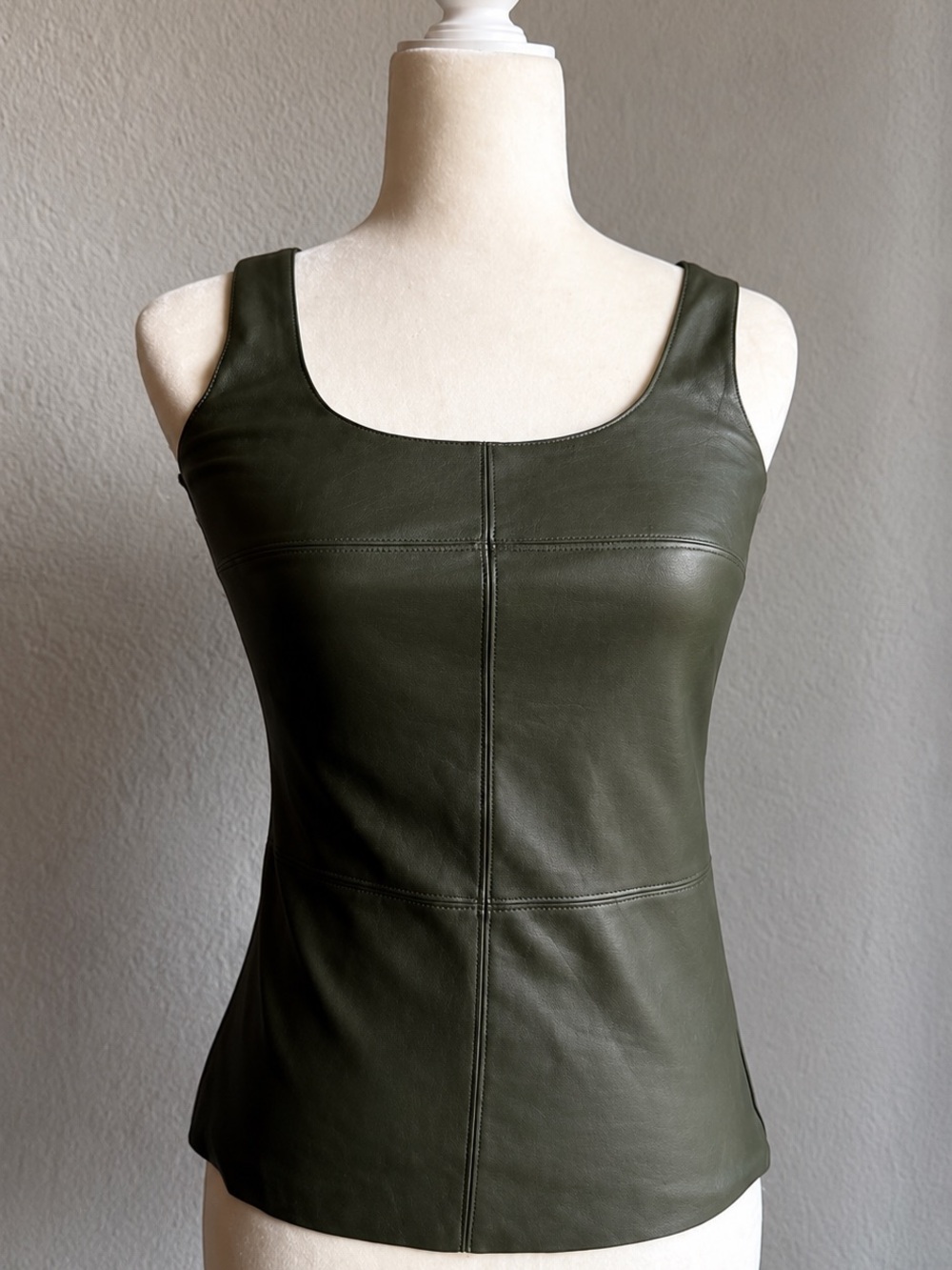 Bailey 44 Olive Green Leather Tank Top